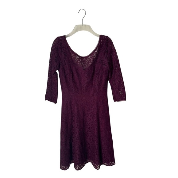 White House Black Market 4 Whimsygoth Cottagecore Burgundy Lace Grunge Dress - Picture 2 of 8